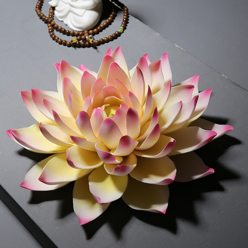 特大号陶瓷手工莲花香插线香炉办公室家用白瓷荷花盘香台香器摆件