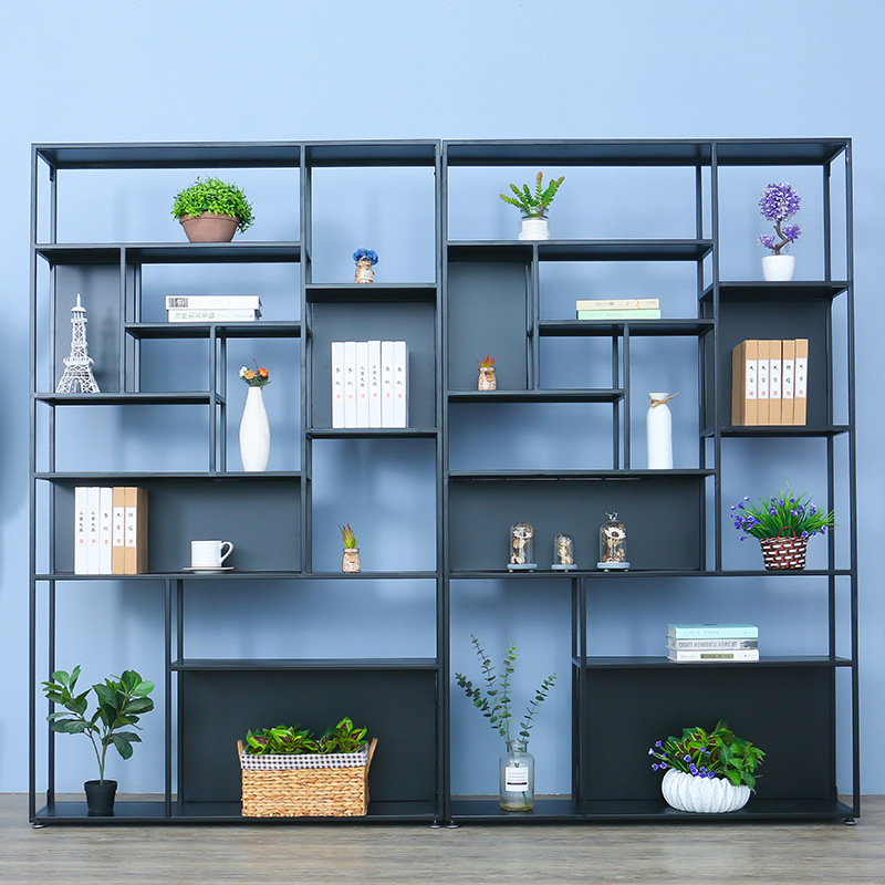 美式loft落地多层置物架咖啡厅不规则装饰架子办公室收藏品展示架