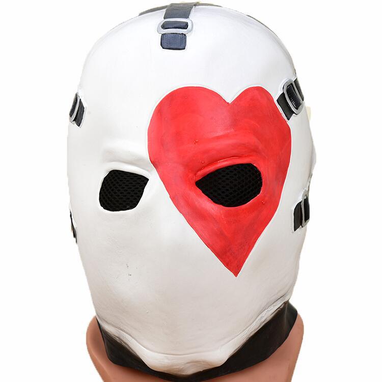 新堡垒之夜扑克脸面具派对黑红梅方扑克图标乳胶头套男女化妆舞会