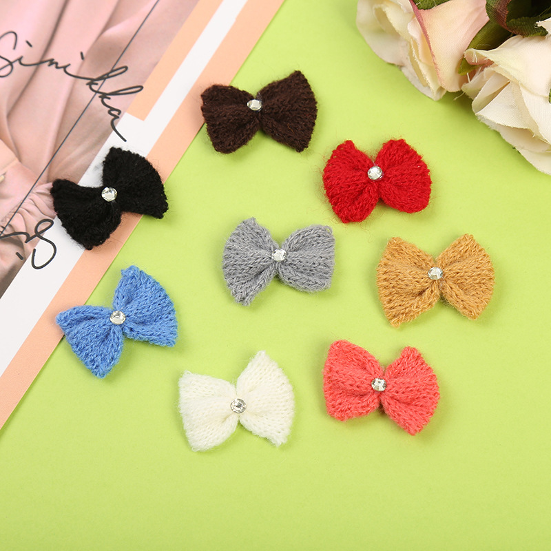 开司米迷你蝴蝶结装饰手工花diy衣服辅料饰品配件毛线花可-阿里巴巴