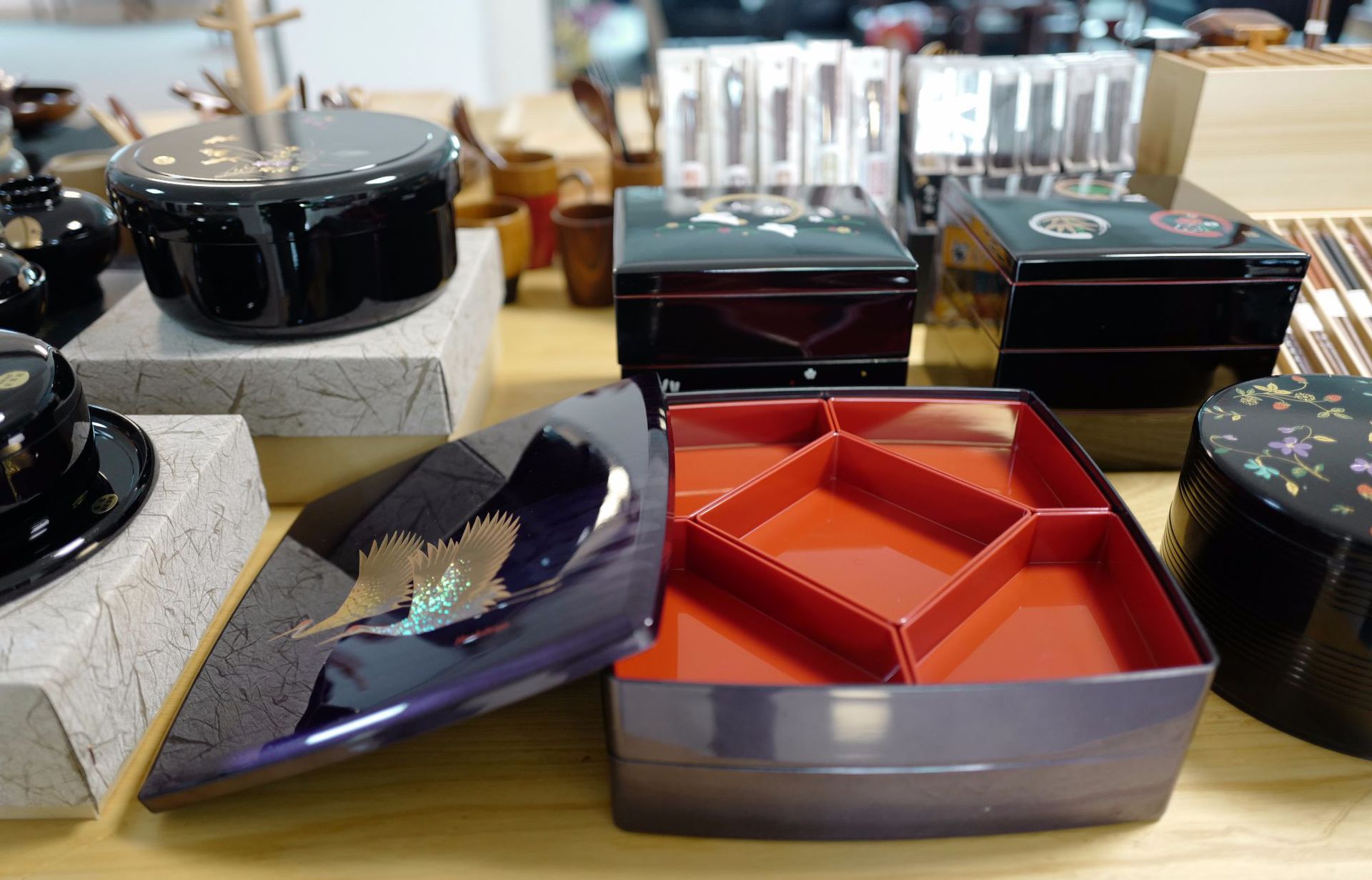 日本百年企业进口便当盒 食中重器莳绘工艺 漆器饭盒 收纳盒