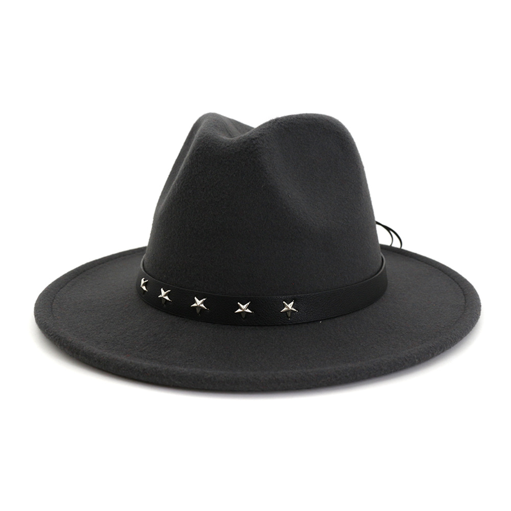 秋冬季女士新款大檐帽子韩版时尚毛呢爵士帽子英伦风礼帽mndjs187