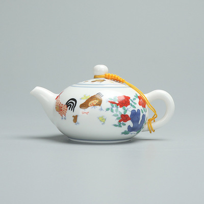 斗彩鸡缸杯泡茶壶功夫茶壶套装小单壶家用陶瓷茶具过滤花茶冲茶器