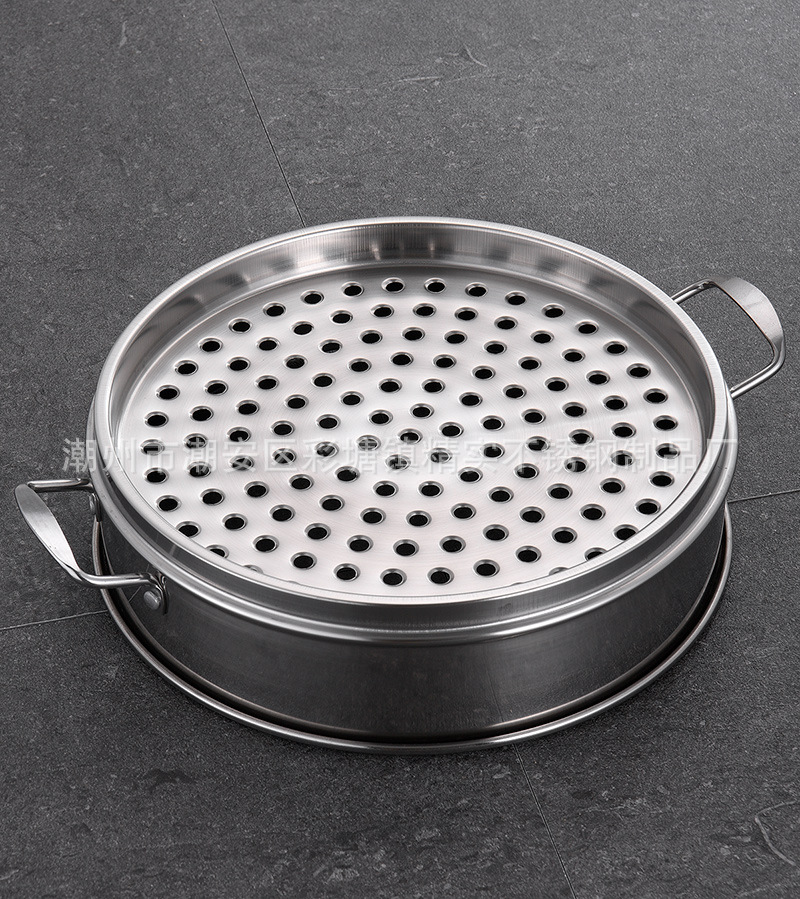 不锈钢大蒸笼圆型点心馒头小蒸笼蒸格蒸屉包子酒店商用沙县蒸饺笼