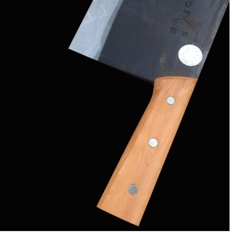 傻子夹柄方刀2#厨房师专家用跑江湖地摊锻打加厚重切菜肉片桑刀王