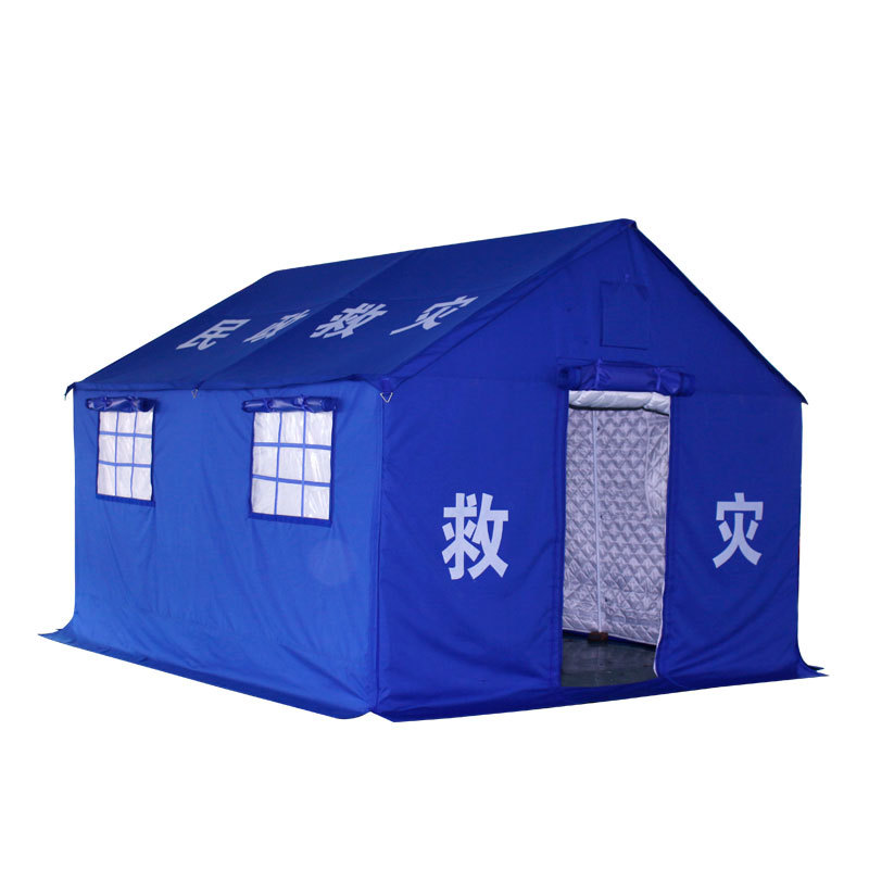 Civil Affairs Disaster Relief Standard Tent Epidemic Prevention Shelter Thickened Rain Proof Cotton Tent Emergency Temporary Work Site Project Pavilion