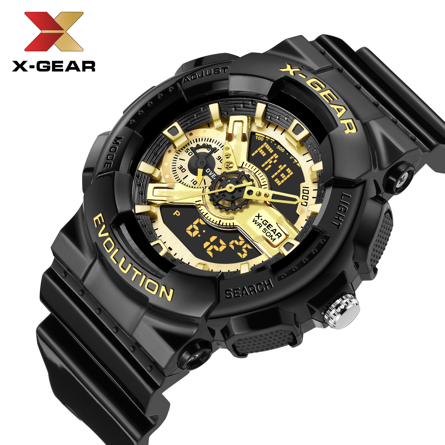 x-gear厂家直销爆款批发时尚多功能手表防水男士户外运动电子手表