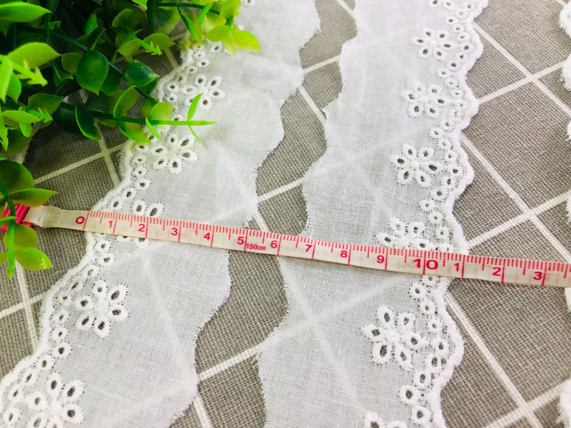 纯棉线5cm条码镂空刺绣花边 棉布绣花服装女装童装打孔水溶花边