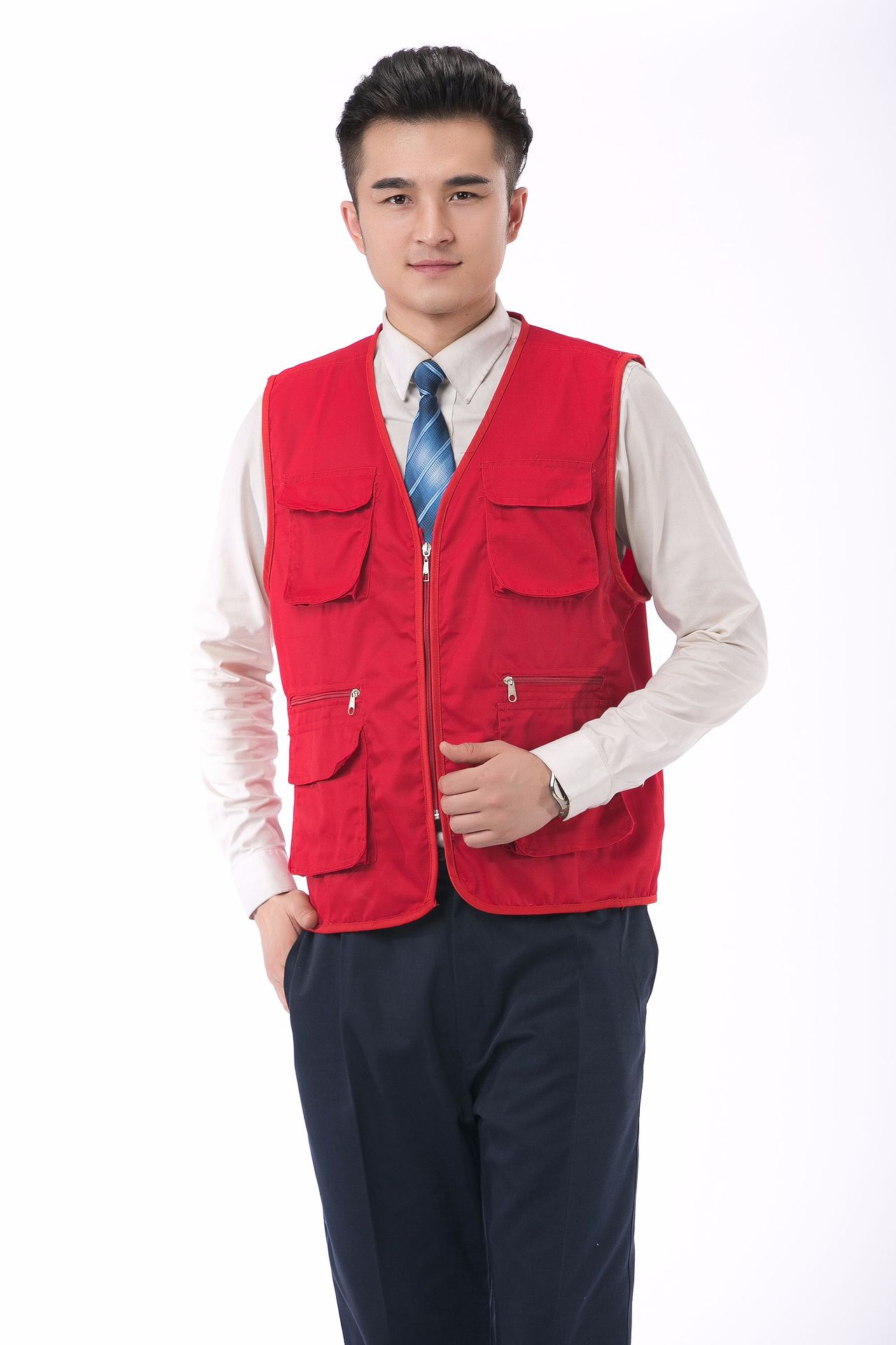 定制印字多口袋马甲 志愿者义工广告衫 小记者摄影工作服背心批发