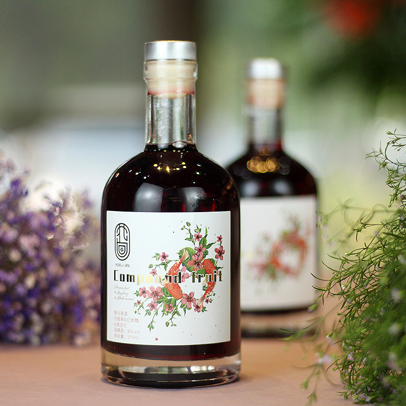 花间锦里复合果酒 百香果红树莓纯果发酵水果酒 女士低度甜酒