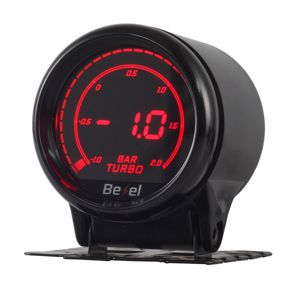 2寸(52mm)汽车改装电子仪 涡轮增压表-1~2 bar汽车涡轮表带传感器