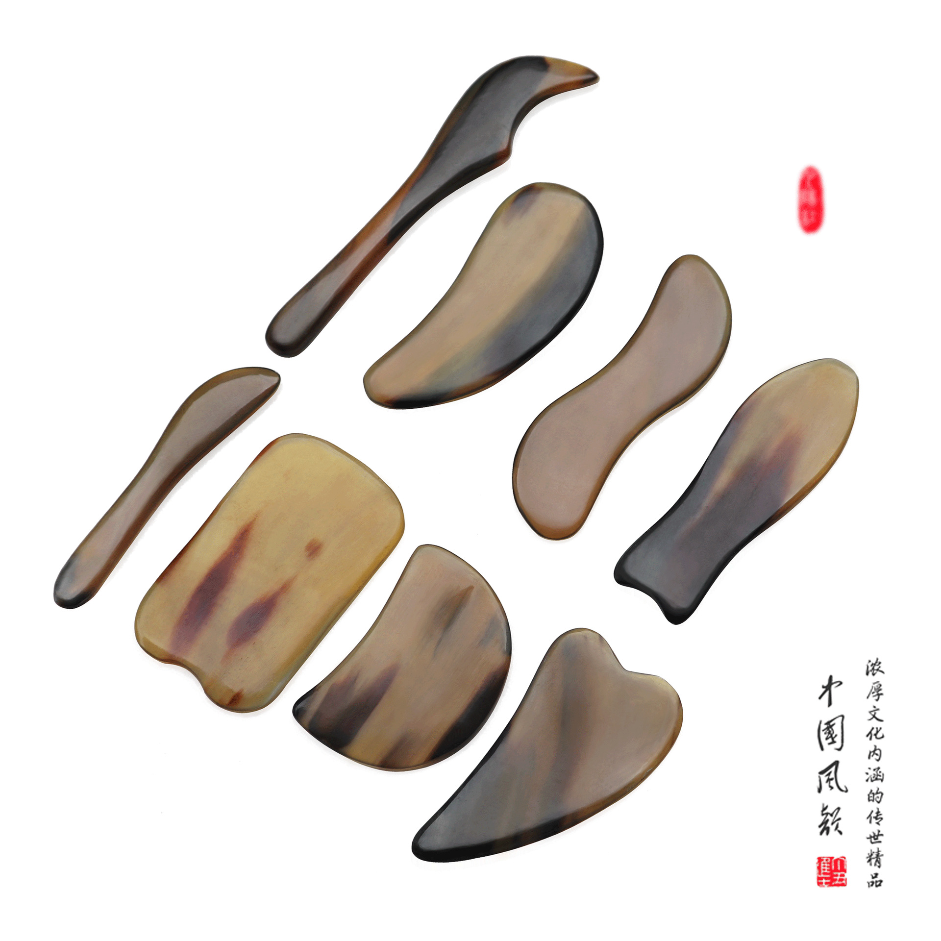 刮痧板女面部天然水牛角脸部全身通用经络拨筋棒美容刮脸神器