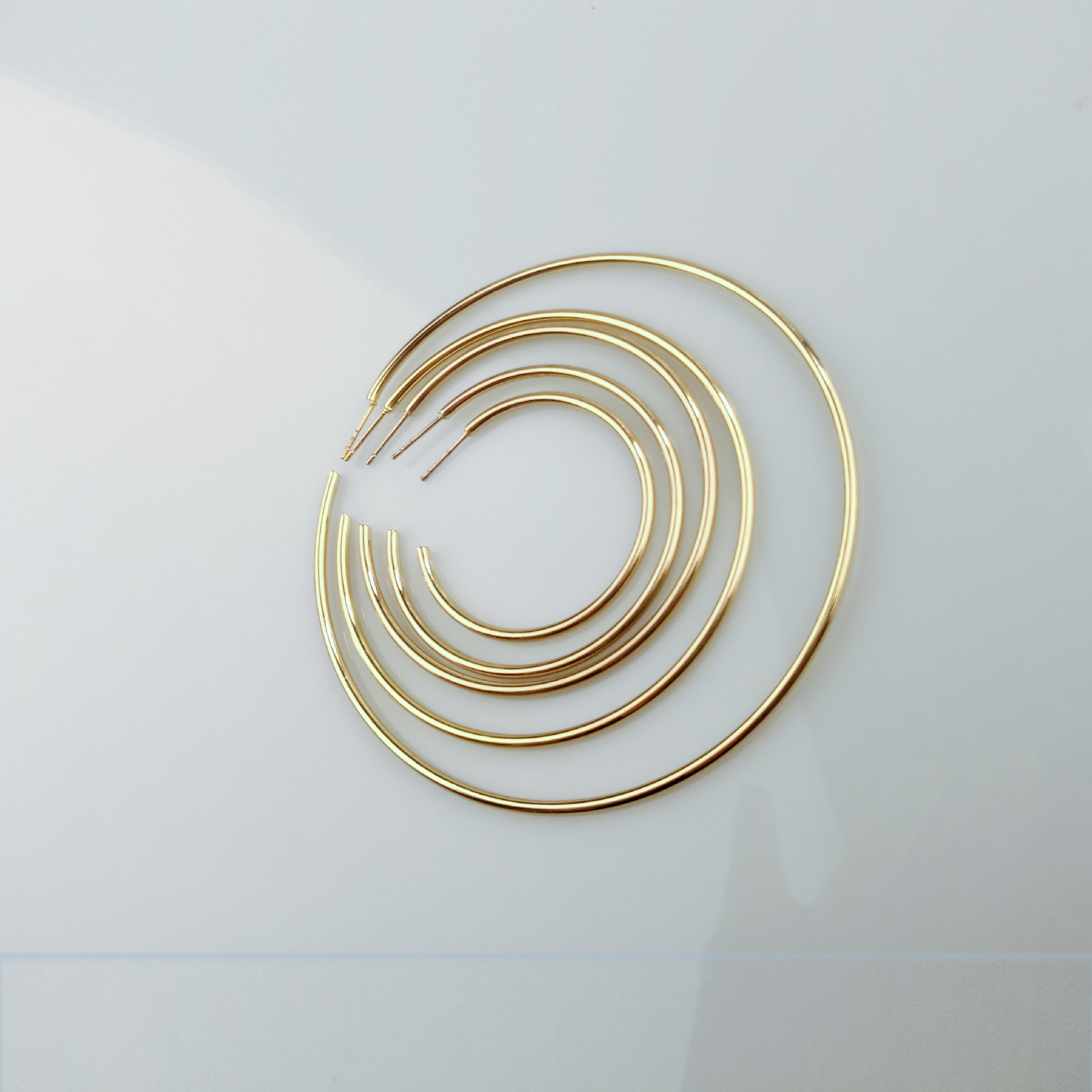 外贸现货个性金色圆圈不锈钢耳环 万年经典大线圈厂价直销