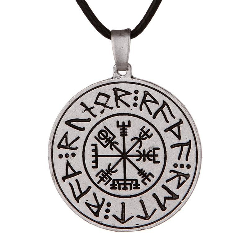 跨境热销 北欧维京指南针符文吊坠项链 民族风吊坠