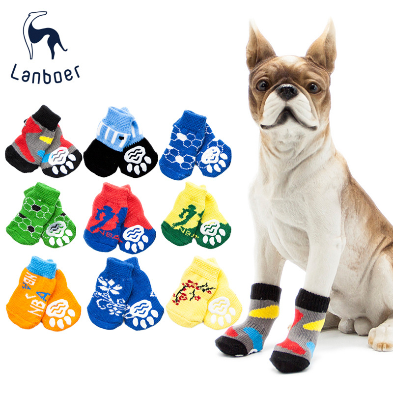蓝波儿宠物袜子厂家直销狗狗脚套中小型宠物防滑针织运动袜子批发