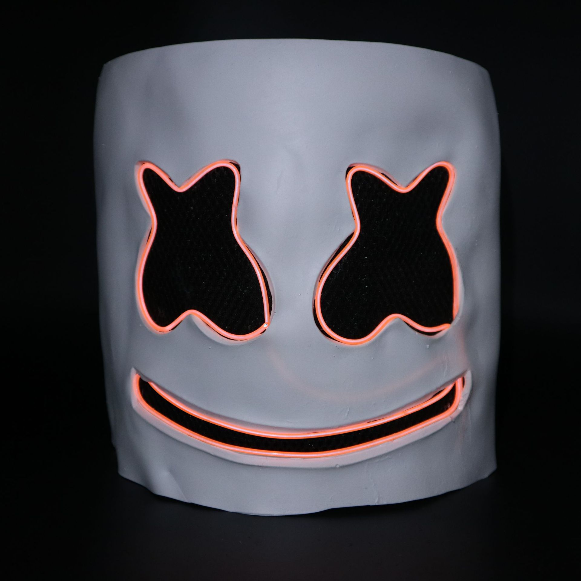 棉花糖cos电音节dj marshmello同款头套万圣节led发光衣服面具批