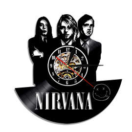 黑胶时钟外贸创意复古怀旧涅槃乐队唱片挂钟简约镜面客厅卧室墙钟