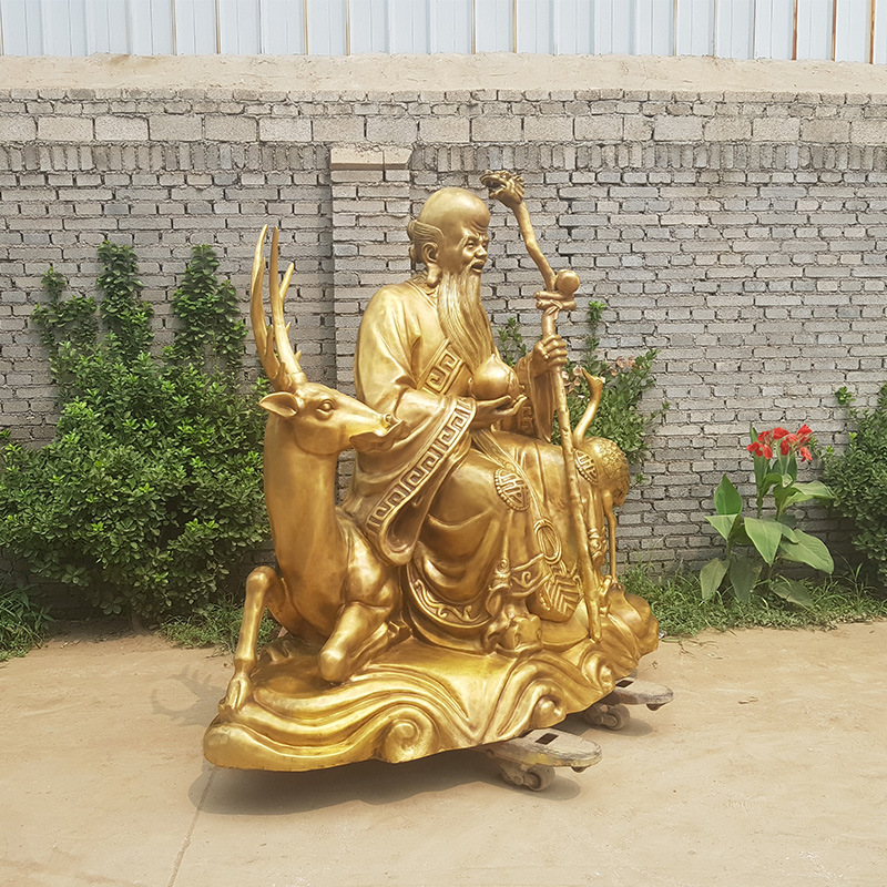 大型广场老寿星公铜像 寺庙铜人物寿星雕像 铜雕福禄寿佛像雕塑