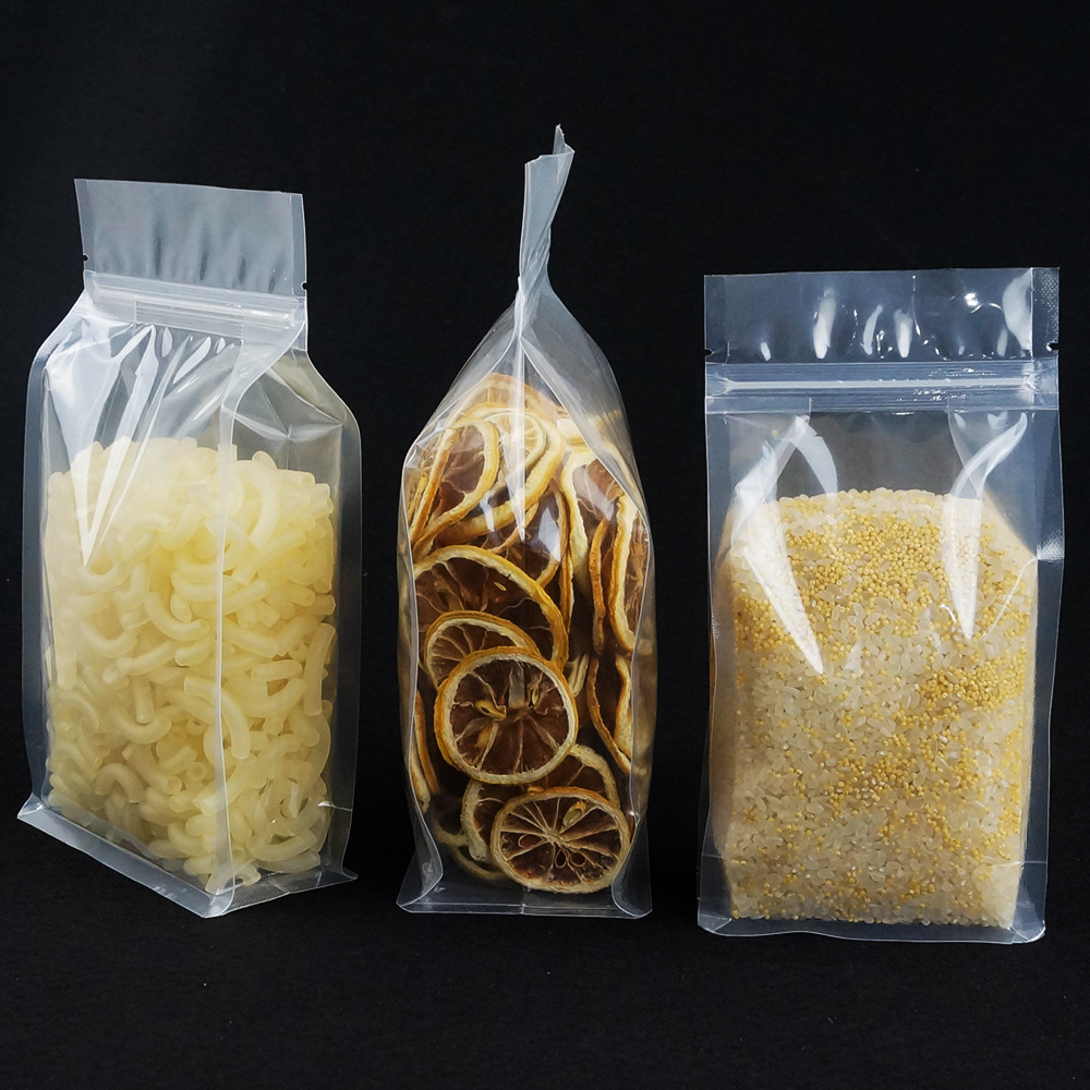 现货供应加厚八边封透明自封袋杂粮干果袋休闲食品袋复合包装袋