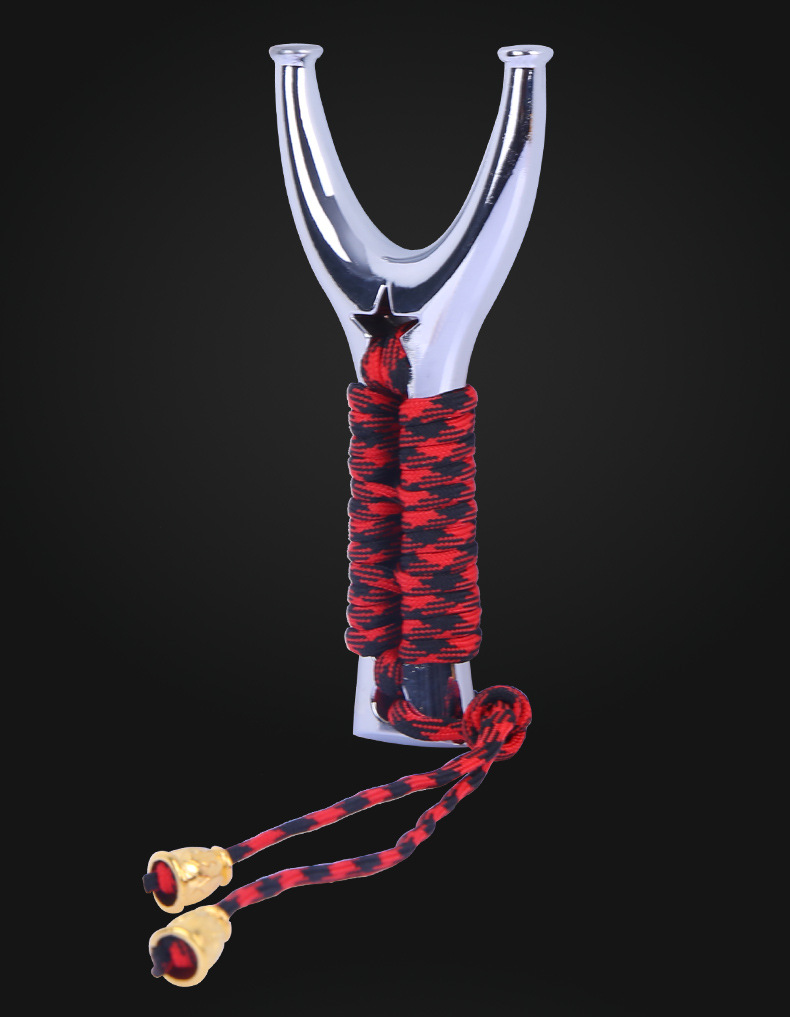 飞虎弹弓304合金不锈钢钛钢扁皮飞虎竞技弹弓批发飞虎叉五孔飞虎