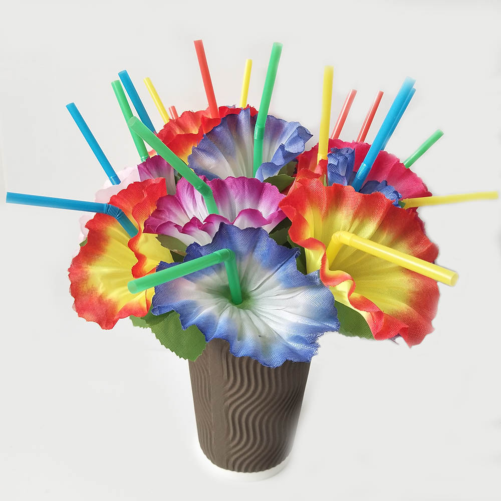 吸管一次性花朵雨伞水果立体造型艺术吸管聚鸡尾酒一次性装饰吸管