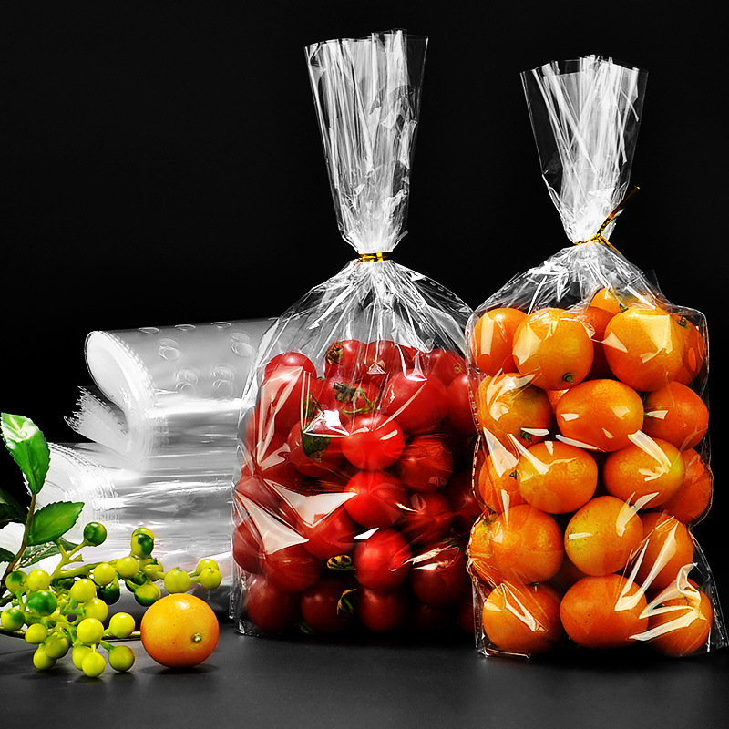 鲜元一次性水果保鲜袋 打孔透气葡萄包装袋 2-5斤透明36孔 扎口袋