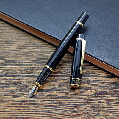 英雄钢笔7032黑丽雅铱金笔明尖练字书法学生练字钢笔刻字定制logo