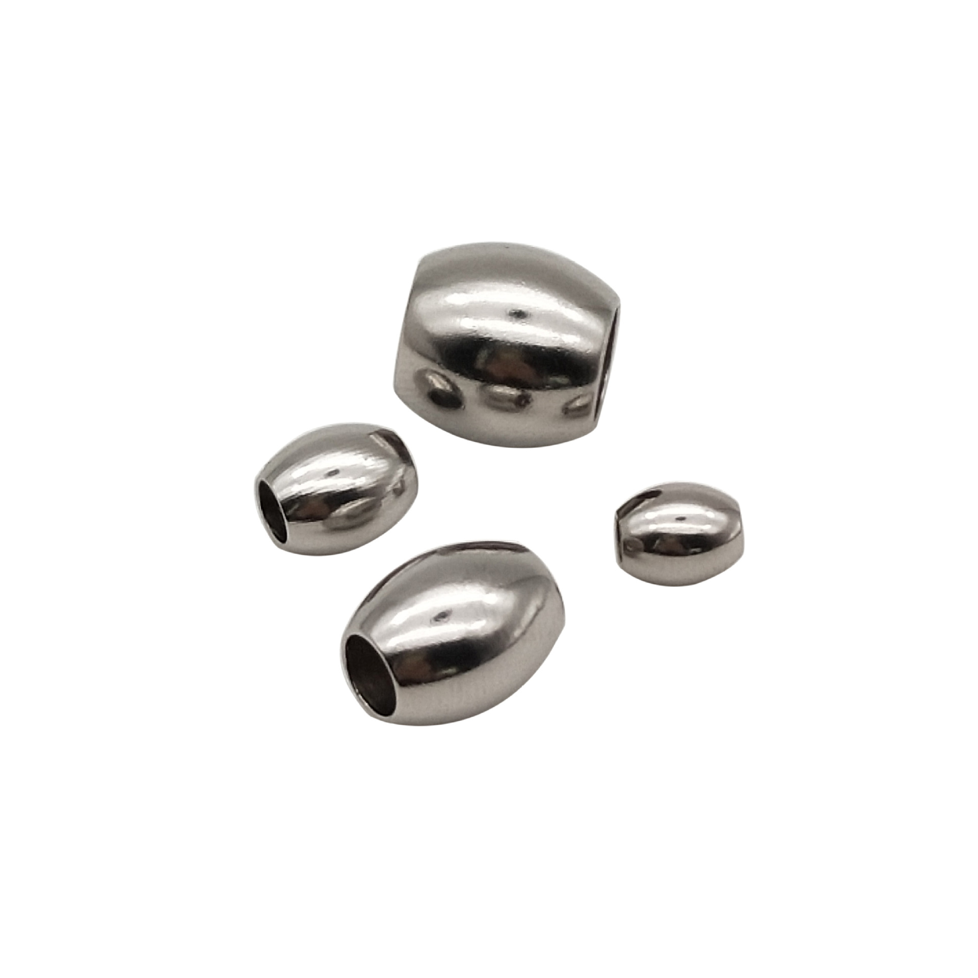 厂家直销 不锈钢通孔珠 钻孔珠 钢珠钻孔 打孔珠米珠散珠珠子批发