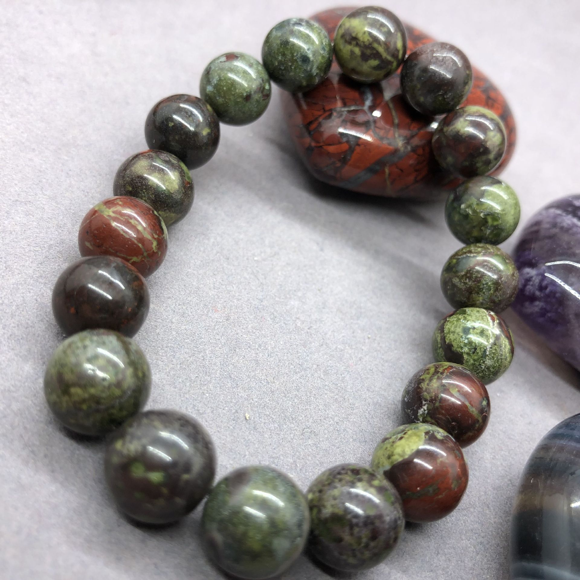 纯天然男士龙血石手链批发 6-12mm活血diy龙血石手串厂家直销wish