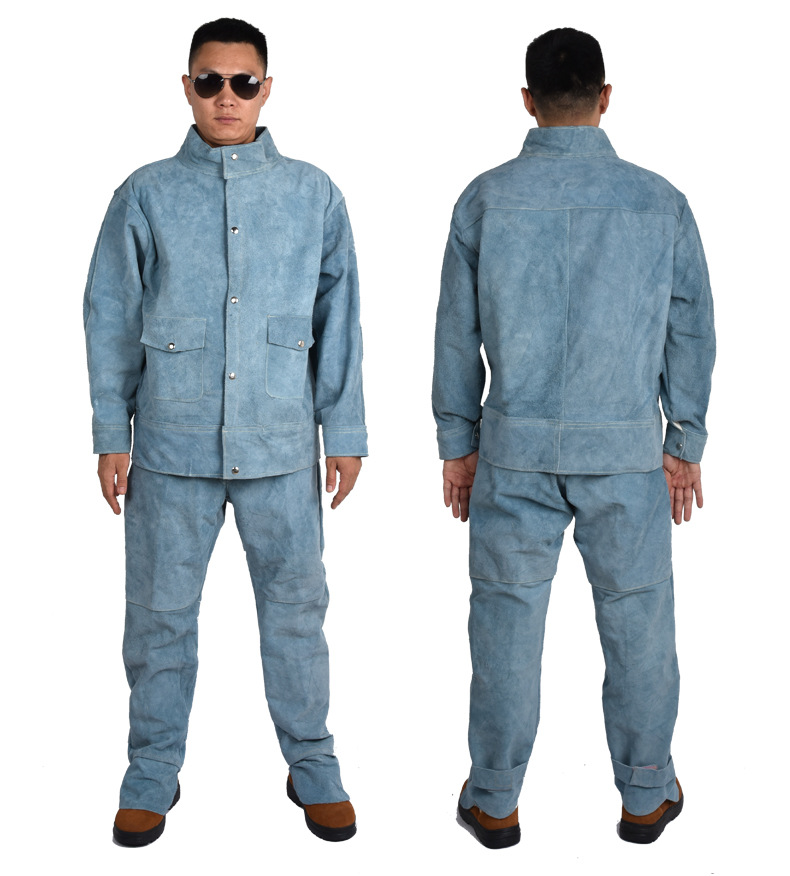 厂家直供牛皮电焊工作服氩弧焊长袖防护服抗电弧飞溅焊工皮衣皮裤