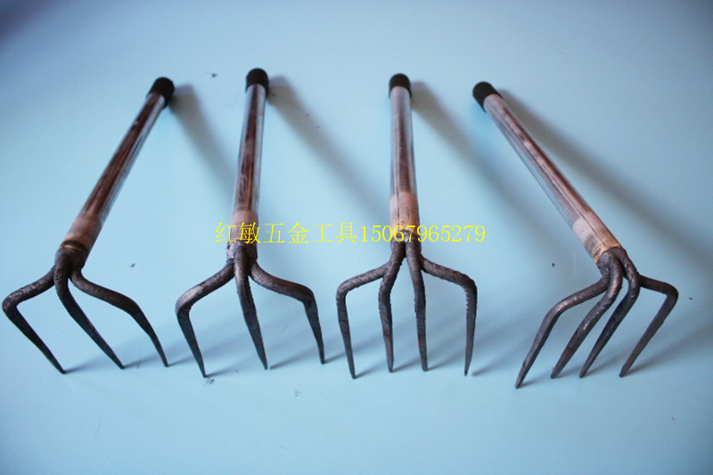 小耙小锄头园林户外三齿耙子农具锄镐除草锄草种菜短木柄园艺工具