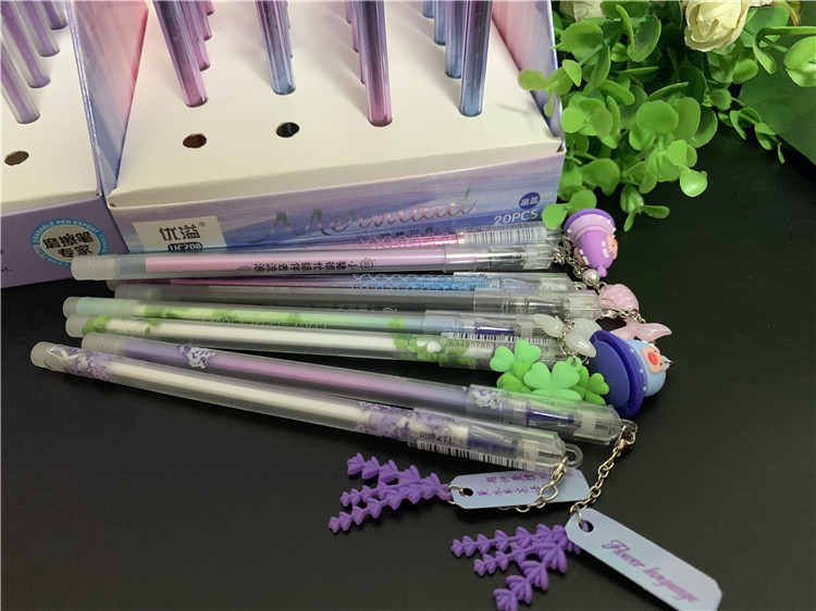 风景磨擦笔可爱吊坠公主磨擦墨晶蓝色中小学卡通少女心可擦魔易擦