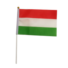 匈牙利国旗旗帜手摇旗塑料旗杆涤纶双面印花厂家直销可来样