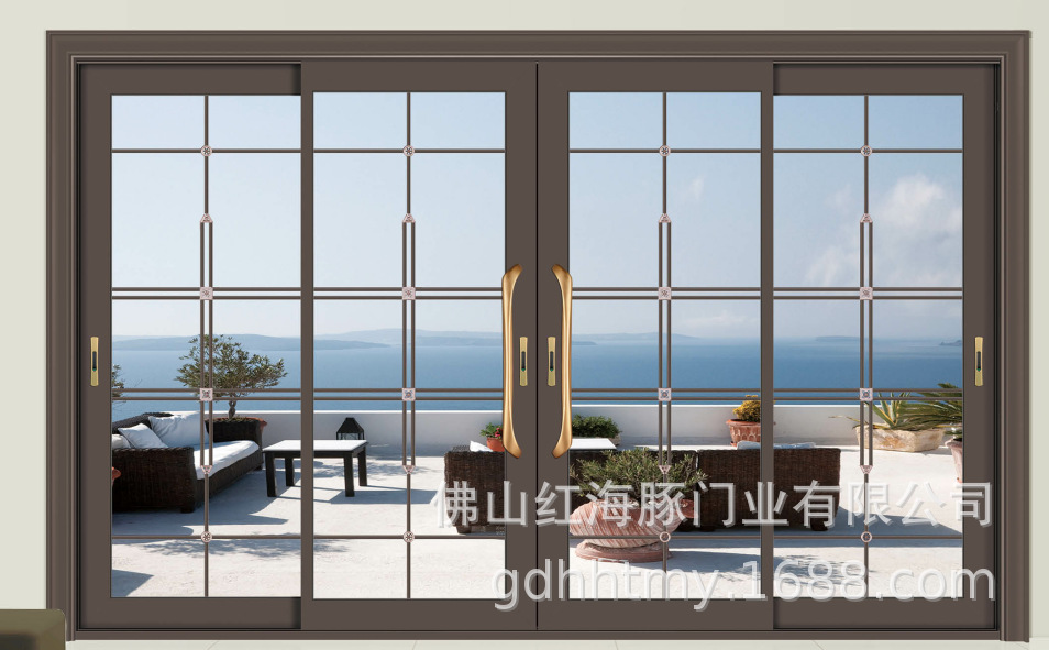 阳台推拉门厨房吊趟门铝合金窄边重型大推拉门旅游酒店阳台门