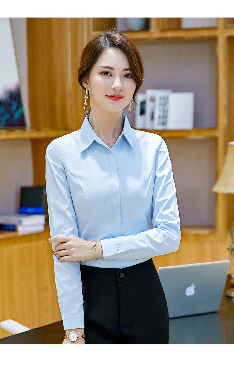 女式衬衫-2019春季新品女士衬衫品牌长袖大码女装韩版职业装衬衣工作