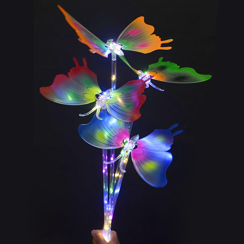 厂家直销闪光摇摆蝴蝶 波波球led灯翅膀会动非电动无音乐发光蝴蝶