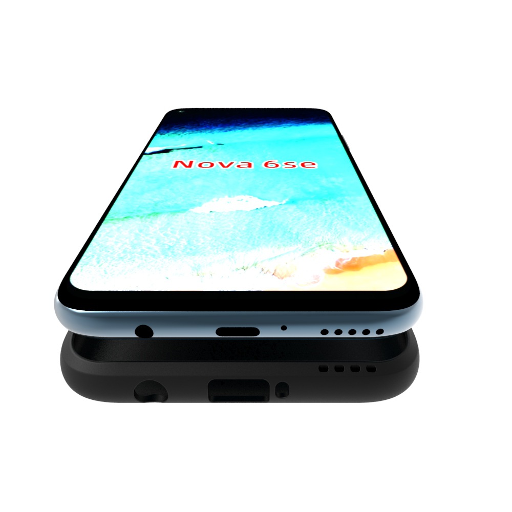 适用华为huawei nova 6se 磨砂软胶清水套素材实黑tpu套批发