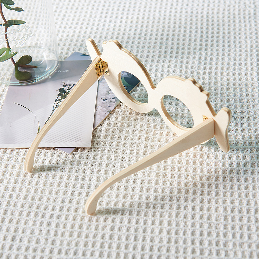 儿童木质diy眼镜工艺品 幼儿园小学儿童手绘个性道具卡通木制玩具