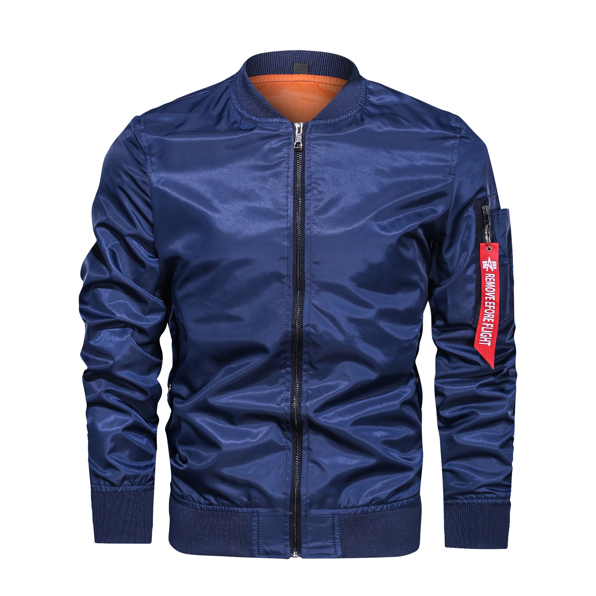 速卖通亚马逊秋冬季男士棒球领纯色空军飞行服外套大码休闲夹克男