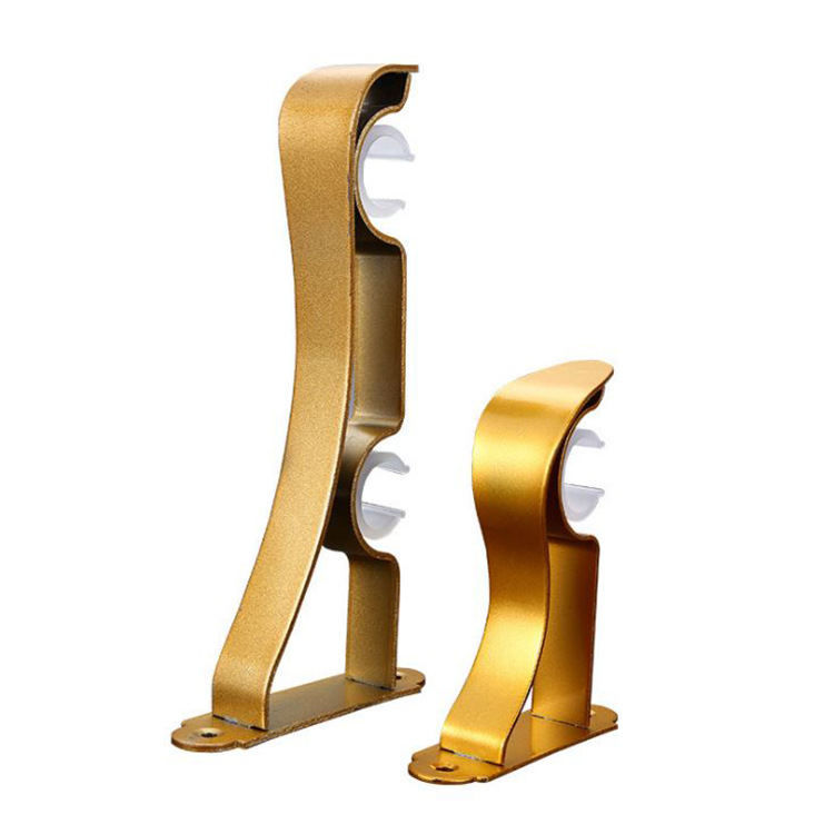 窗帘配件 罗马杆底座铁艺加厚单支架静音窗帘轨道鱼型单码批发