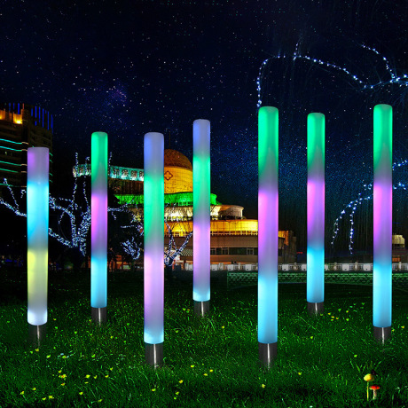 pe柱子七彩发光柱互动触摸光感发光柱公园景观灯