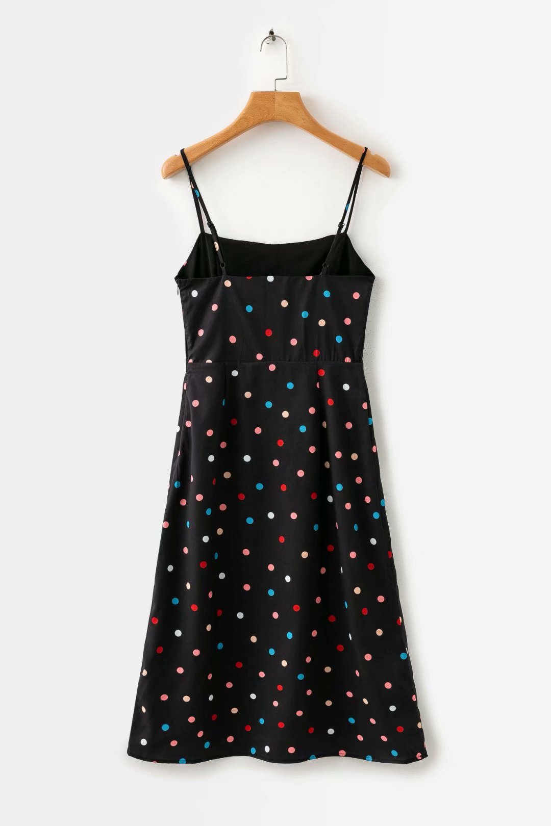 欧美批发2019彩色波点吊带裙海边旅游度假风连衣裙ee99-23225