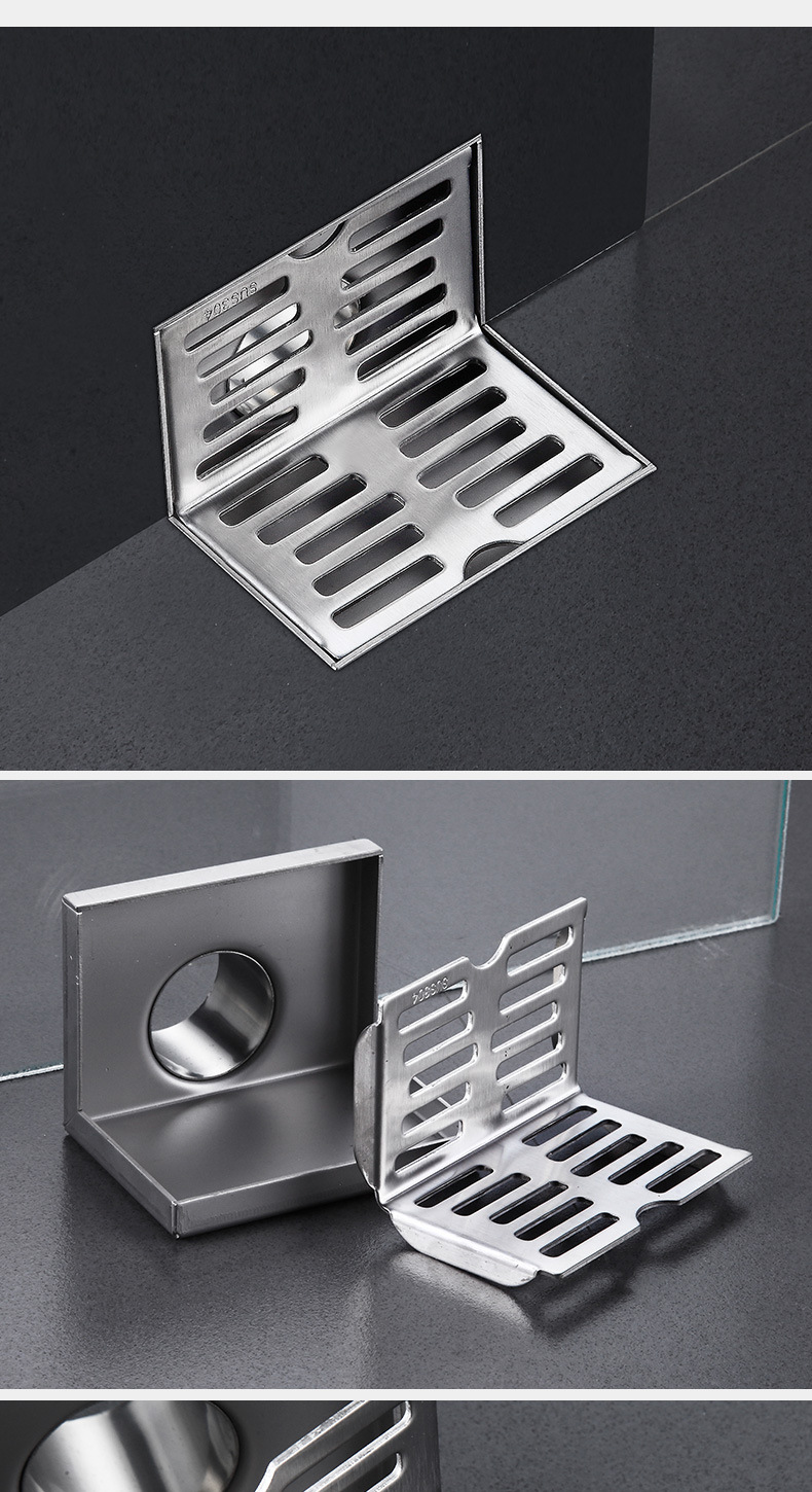 304不锈钢加厚墙排地漏 酒店浴室侧排l型地漏50阳台墙角地漏