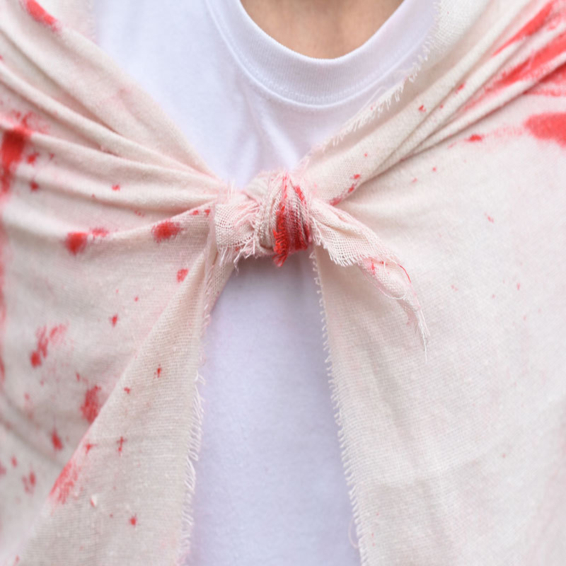 厂家万圣节恐怖装饰用品 纱布鬼屋密室场景布置道具 带血桌布血布