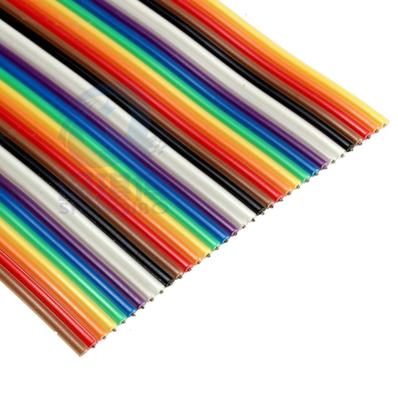 34p彩排线连接线镀锡铜线彩虹线配用间距2.54mm压线头1.27mm线距