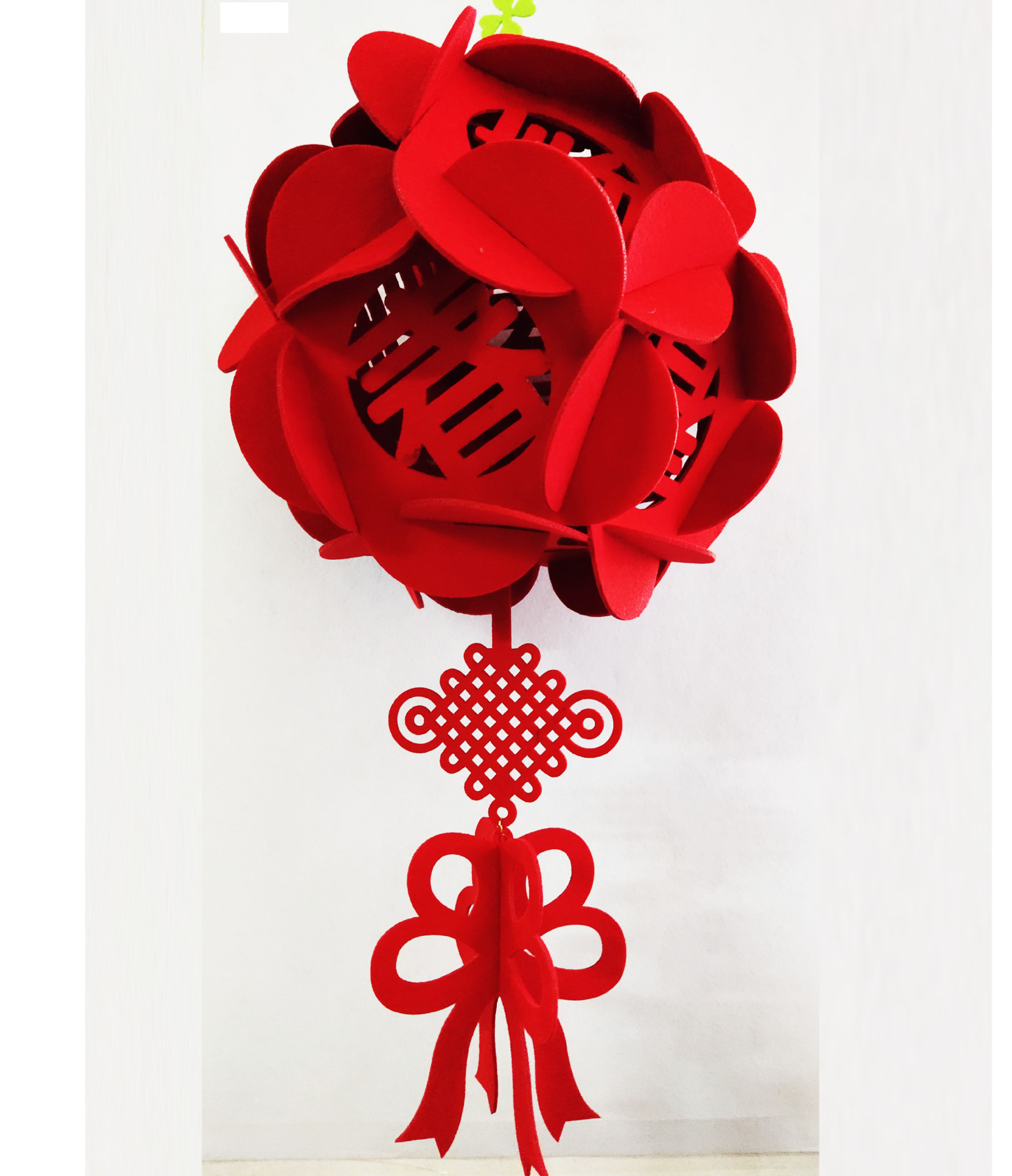 新年加厚无纺布春字绣球 客厅春字挂饰 过年装饰春字挂件春节用品