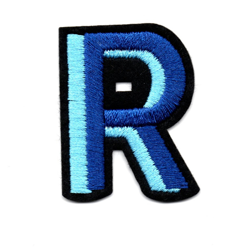 彩色卡通26英文字母布贴补丁贴布入园姓名刺绣装饰修记号时尚贴花