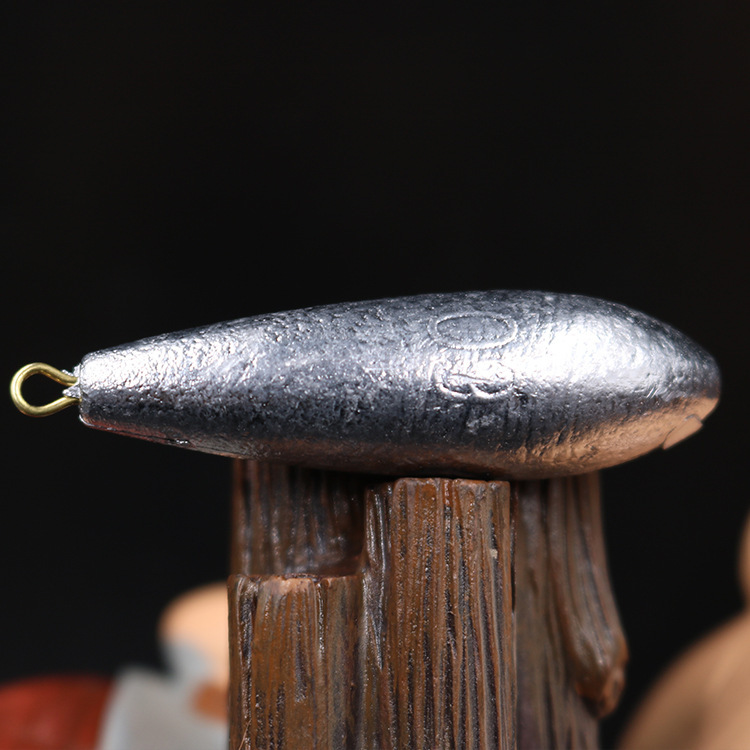 渔具配件 足克柳叶形铅坠 水滴形带环铅坠配重远投