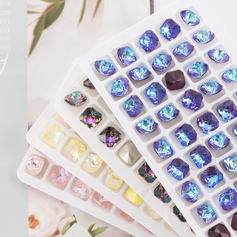 跨境优选 正八角万花筒 异形钻diy饰品配件荧光摩卡美甲贴钻材料