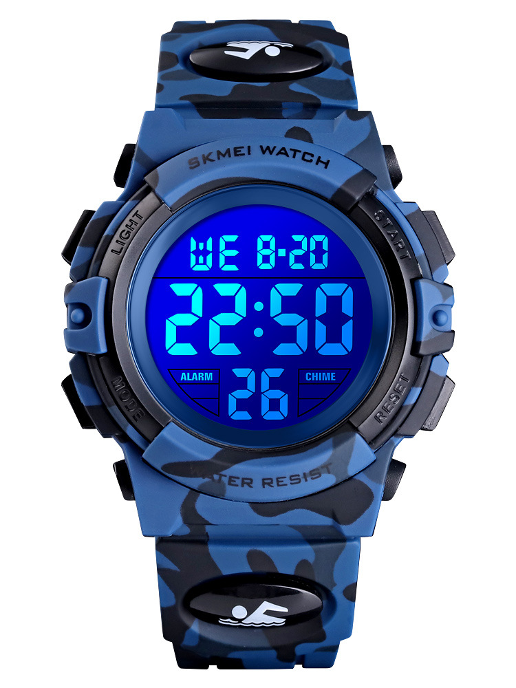 时刻美亚爆款七彩led户外运动儿童电子表 一件代发